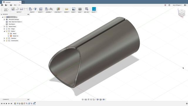 Fusion 360 - Unfolding Sheet Metal Tubing смотреть онлайн