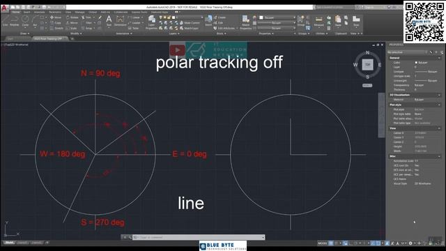 AutoCAD Training Course - 022 - Polar Tracking Off смотреть онлайн