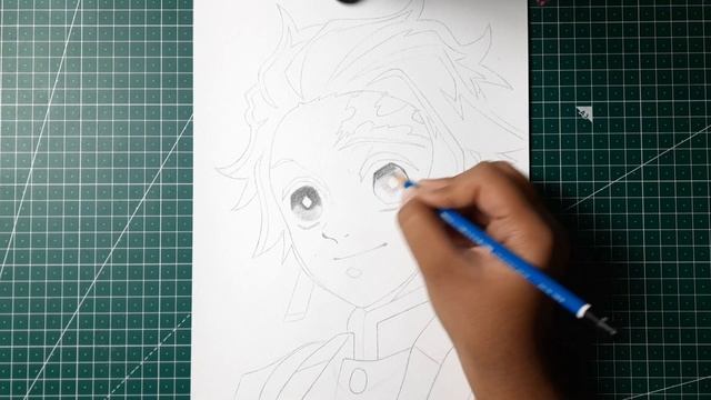 ASMR drawing of Kamado Tanjiro [ Kimetsu no yaiba ] | Sketch n relax смотреть онлайн