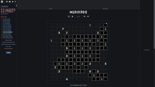 [Nurikabe] 15 x 15 Hard Difficulty смотреть онлайн