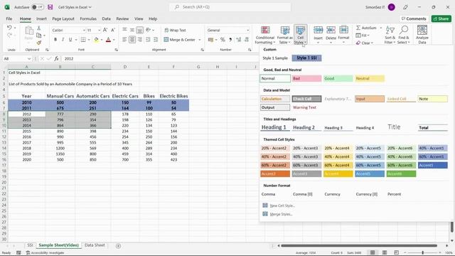 Using Cell Styles in Excel смотреть онлайн