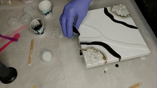 #44 - Resin art pouring technique on keepsake box - Black Gold White Geode - Full Tutorial смотреть онлайн
