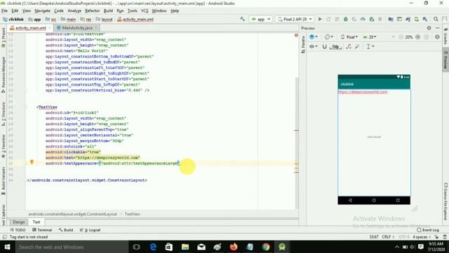 ADDING LINKS Inside A TextView | How to create the links in textview clickable смотреть онлайн