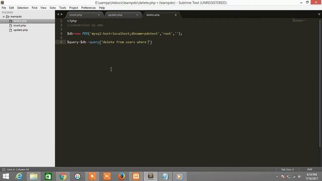 Php Mysql PDO Delete data by pdo смотреть онлайн