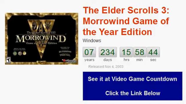 The Elder Scrolls 3 Morrowind Game of the Year Edition PC Countup смотреть онлайн