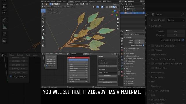 Daily Blender Secrets - MTree node-based tree add-on Materials and presets смотреть онлайн