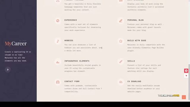 MyCareer - Resume WordPress Theme personal resume personal portfolio Honjo смотреть онлайн