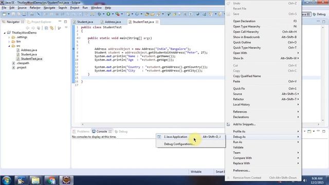 Java this keyword (pass this to constructor) | Java Tutorial смотреть онлайн