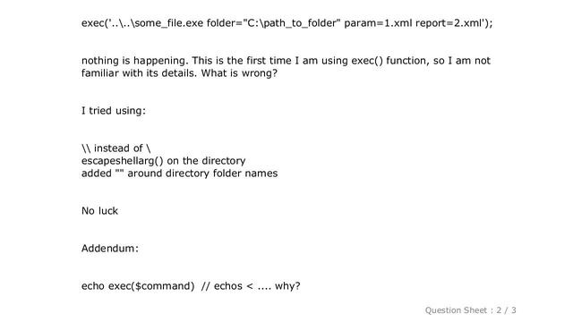 Windows : php exec() is not executing the command смотреть онлайн