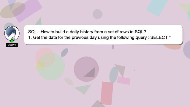 SQL : How to build a daily history from a set of rows in SQL? смотреть онлайн