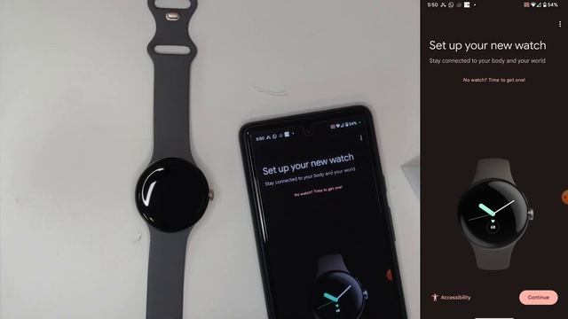 Pixel Watch распаковка и первое включение