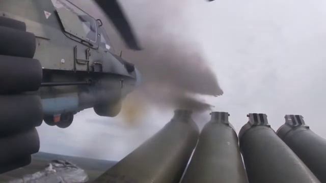 Ка-52- пуски НАР снятые сзади и не только