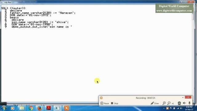 Chapter 4 : PL/SQL Comments and Nested Block смотреть онлайн