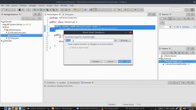 3/7 Refactorización en Eclipse: Mover código fuente. Eclipse refactoring: move смотреть онлайн