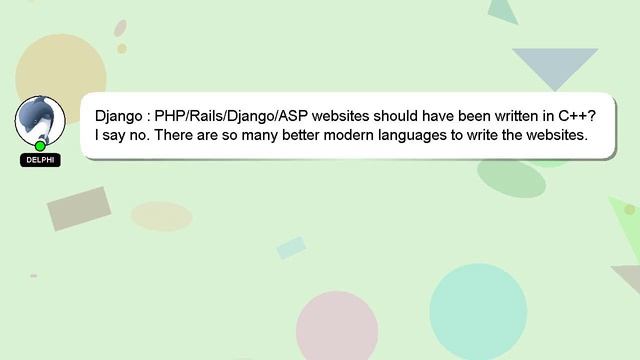 Django : PHP/Rails/Django/ASP websites should have been written in C++? смотреть онлайн