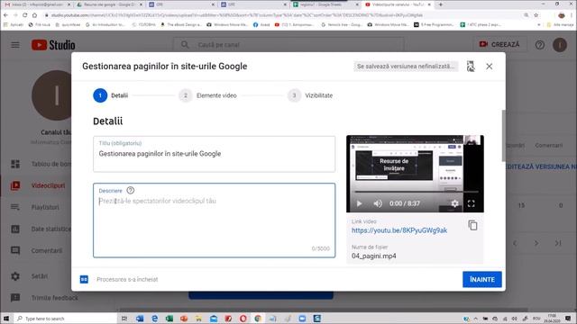 Interacțiunea Resurselor Google: Sites + Docs + Drive + YouTube