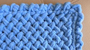 Обвязка  "Волна" для пледа из Ализе пуффи