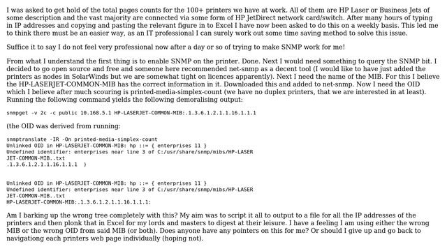 DevOps & SysAdmins: Query total page count via SNMP HP Laserjet (3 Solutions!!) смотреть онлайн