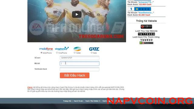 Hack Fifa Online 3, Hack Cash Fifa Garena Miễn Phí Mới Nhất смотреть онлайн