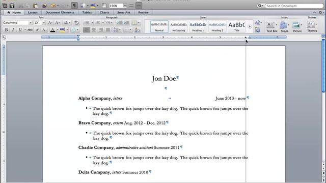 Right justify dates in a resume using Word for Mac 2011 смотреть онлайн