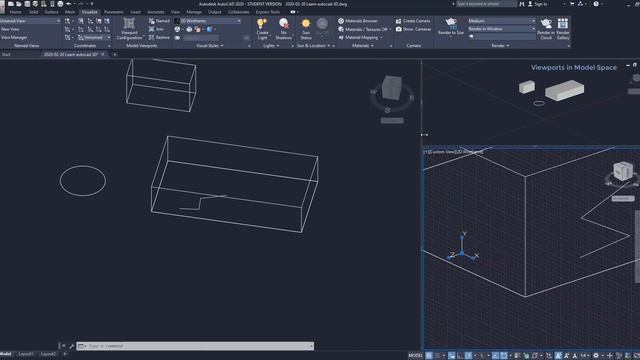 Autocad - Viewports in Model Space (for 3D drafting) смотреть онлайн