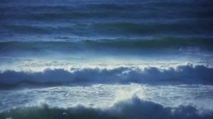 Большие волны в море. Футаж для видеомонтажа #192.