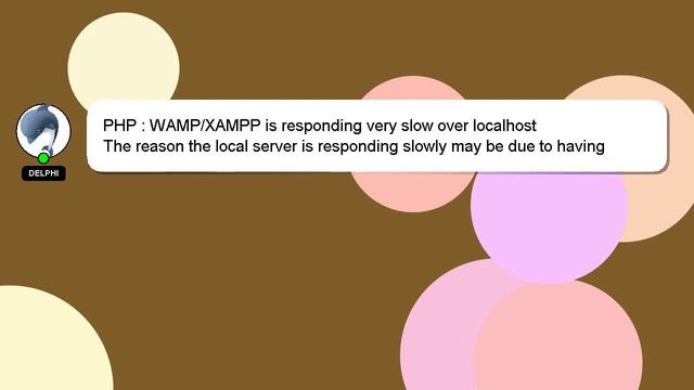PHP : WAMP/XAMPP is responding very slow over localhost смотреть онлайн