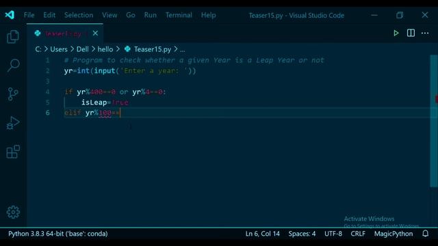 15. Program to check whether a year is a Leap Year or Not | Python Programming| JAcademy смотреть онлайн