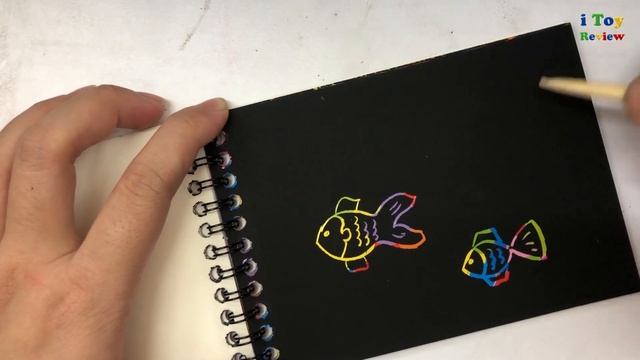 Scratch paper art notebook | Drawing fish and jellyfish is easy and fun смотреть онлайн