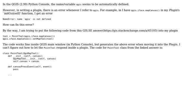 GIS: `NameError: name `qgis` is not defined` in QGIS Plugins смотреть онлайн
