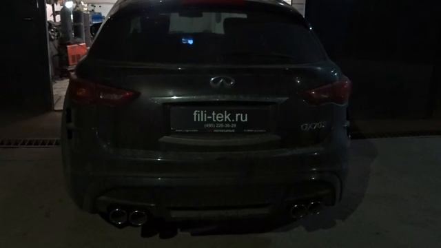 Тюнинг выхлопной системы Infiniti QX70S (+ насадки на глушитель 100мм) смотреть онлайн