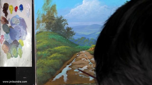 Acrylic Landscape Painting Tutorial / After the Rain / JMLisondra смотреть онлайн