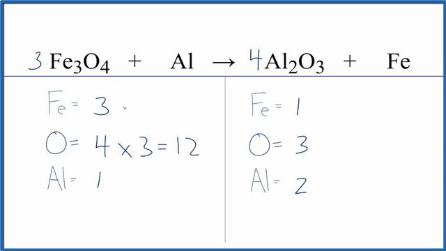 How to Balance Fe3O4 + Al = Al2O3 + Fe смотреть онлайн