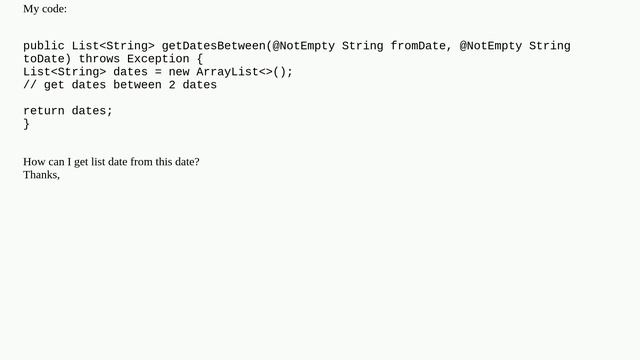 Java get list date between 2 dates смотреть онлайн