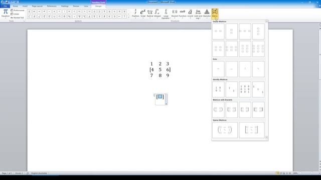How to put a bracket around a matrix in Microsoft Word смотреть онлайн