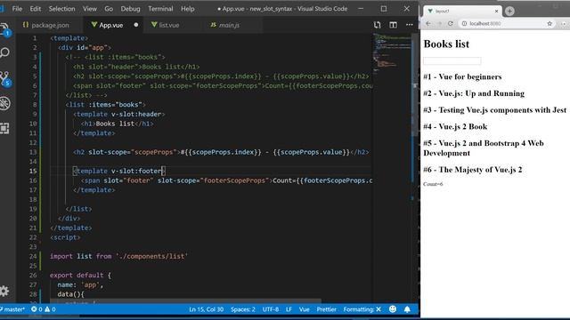 Learn Vue.js (RU): v-slot - новая директива для слотов в Vue 2.6 смотреть онлайн