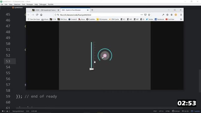 Code in FIVE Minutes with ZIM (30 - Synth!) JavaScript for HTML Canvas - Learn with ZIMjs смотреть онлайн