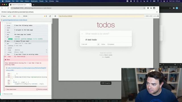 Learn Cypress + Cucumber Tutorial (10): Remove a todo смотреть онлайн