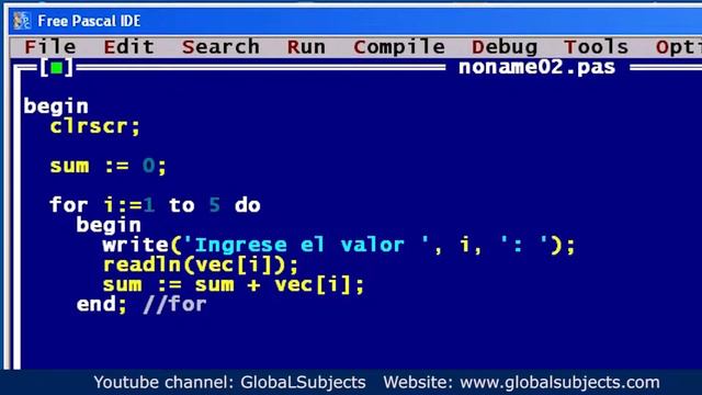 Lección Pascal: Encontrar la suma y el valor promedio de la matriz unidimensional de elementos смотреть онлайн