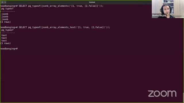 Boriss Mejias. JSON in PostgreSQL - Learning with a case study // #PostgresTV #PostgresOpenTalks смотреть онлайн