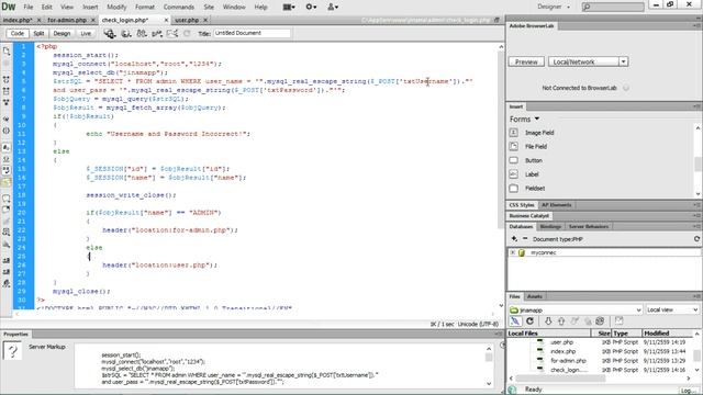 Dreamweaver cs6 .php การสร้างหน้าlogin แยกadminกับUser ตอนที่2 смотреть онлайн