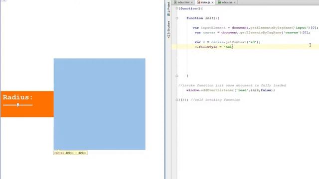 JavaScript Tutorial - HTML5 Forms - Canvas control based on range change event смотреть онлайн