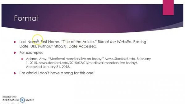 Creating a Works Cited