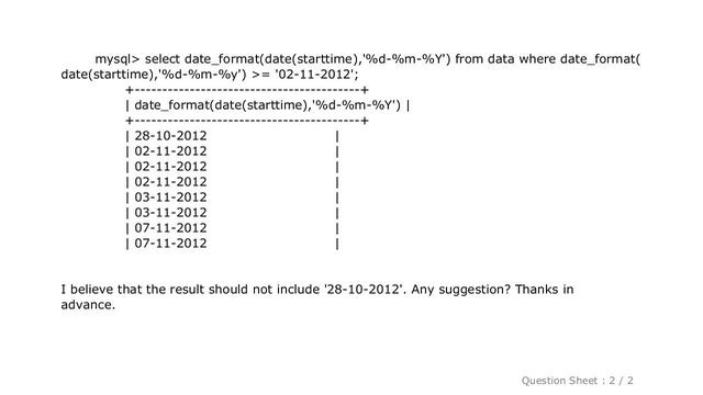 MySQL : mysql date comparison with date_format смотреть онлайн