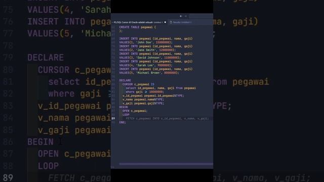 ORACLE PL SQL CURSOR смотреть онлайн