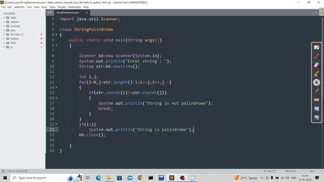 java program to check the string is palindrome or not смотреть онлайн