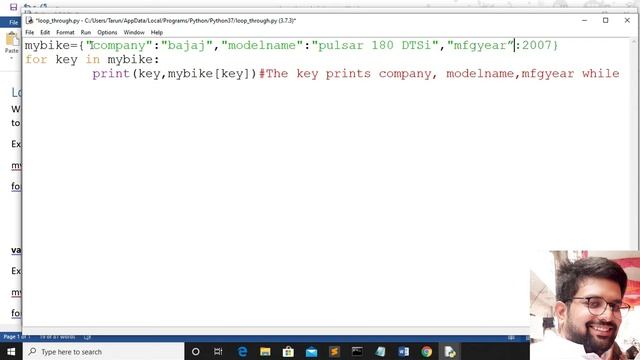 loop through dictionary смотреть онлайн