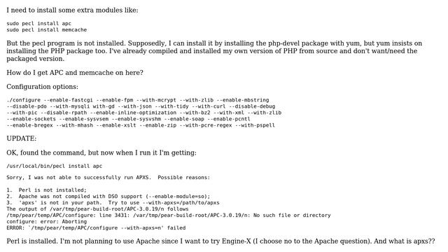How do I install APC and Memcache on CentOS WITHOUT installing the PHP package? (2 Solutions!!) смотреть онлайн