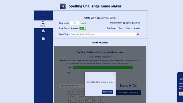 How to Use the Spelling Challenge Game Maker @ eslactivities.com смотреть онлайн