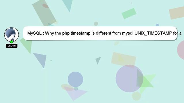 MySQL : Why the php timestamp is different from mysql UNIX_TIMESTAMP for a future date? смотреть онлайн